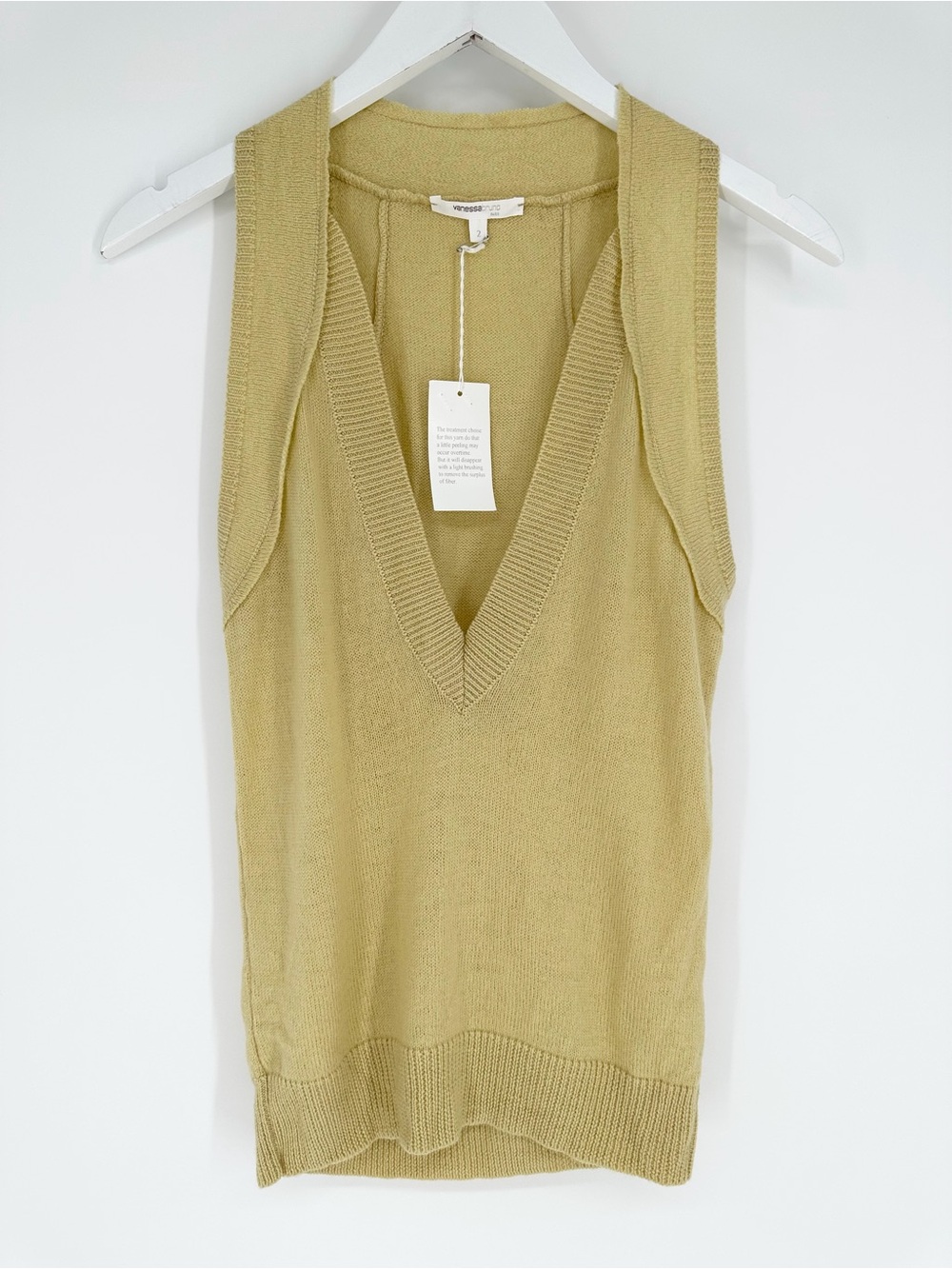 Vanessa Bruno Paris Merino Wool V-Neck Sweater Vest Top